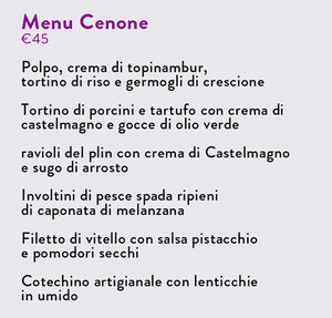 Menu Cenone € 45 persona